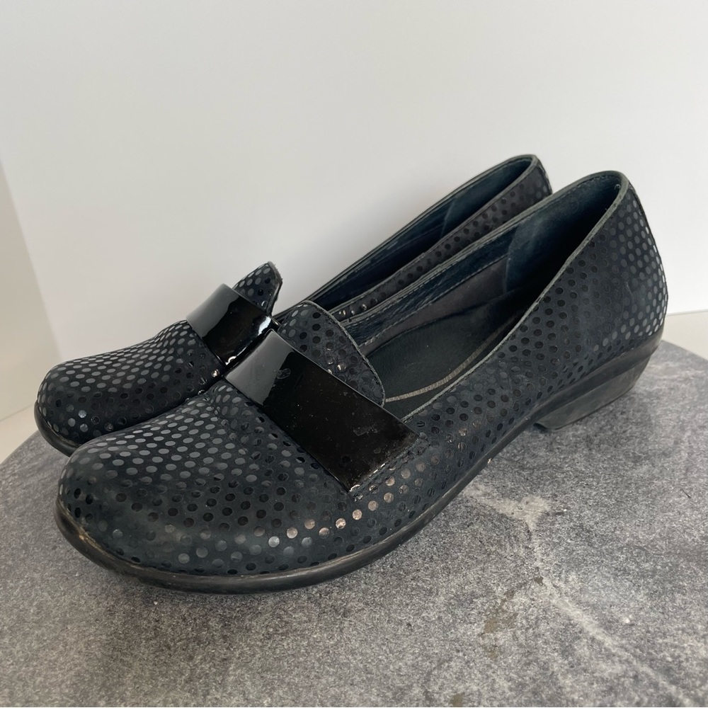 Dansko Black Polka Dot Loafers Clogs Shoes 40